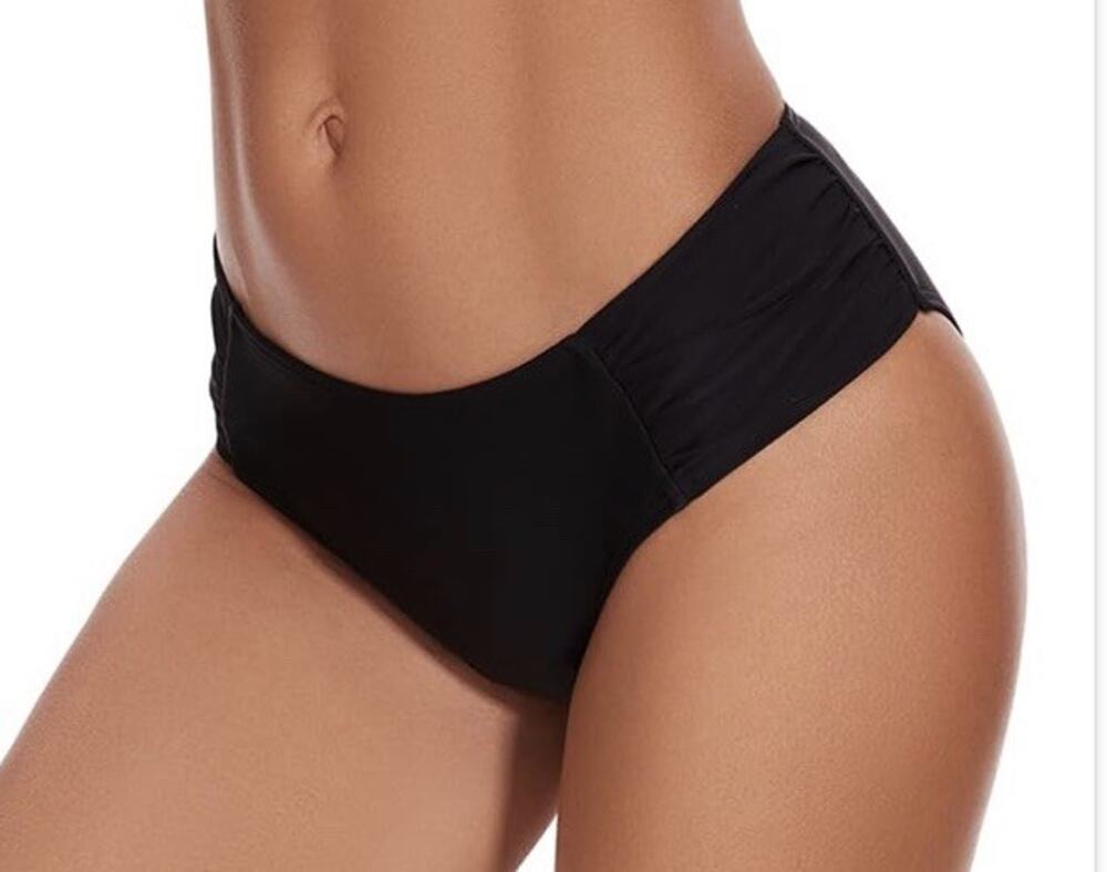 Low Waisted Full Coverage Bikini Bottoms ,Black ,Size Small Aokivvy